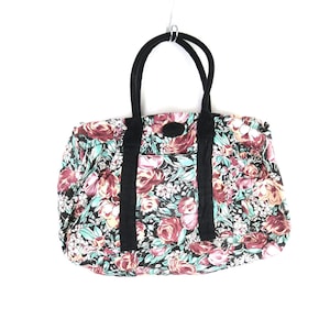 valise vintage à fleurs | Sac de voyage à main pour la nuit | à motif floral pour tapisserie | sac à main de week-end
