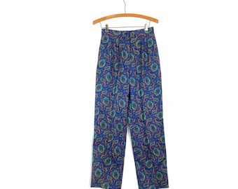 90s Paisley Cotton High Waist Pants – Vintage Women's Slacks