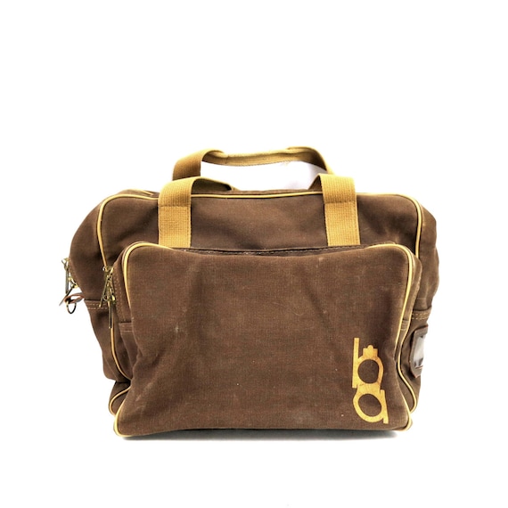 Vintage Brown Canvas Bag Bob Allen Sportswear Duffel bag Medium travel bag