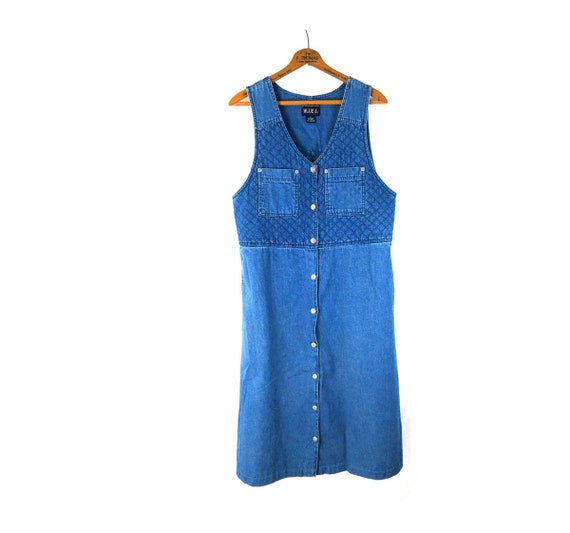 Vintage Jean Dress Tank Top Dress 90s 