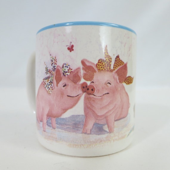Tasse Cochon Ferme Animaux Aquarelle Art Coloré - Cadeau Noël