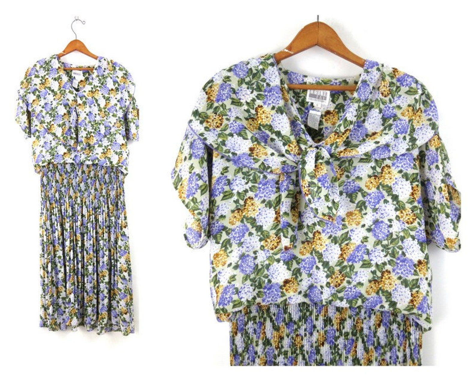 Flower Print Dress 1990s Floral Pattern Dress Long ...
