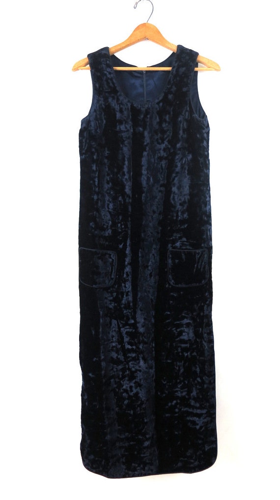 Anne Klein Dress Vintage Long Velvet Dress Dark B… - image 5