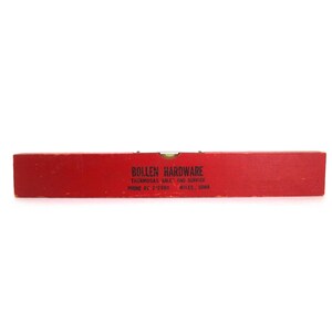 Vintage Bollen Hardware Thermogas Verkauf & Service Rote Hölzerne Ebene Werbung Miles Iowa Antique Tool