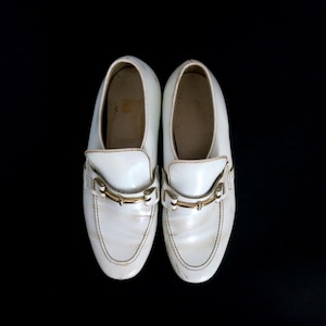 70s White Lounge Loafers Vintage Men display picture 3