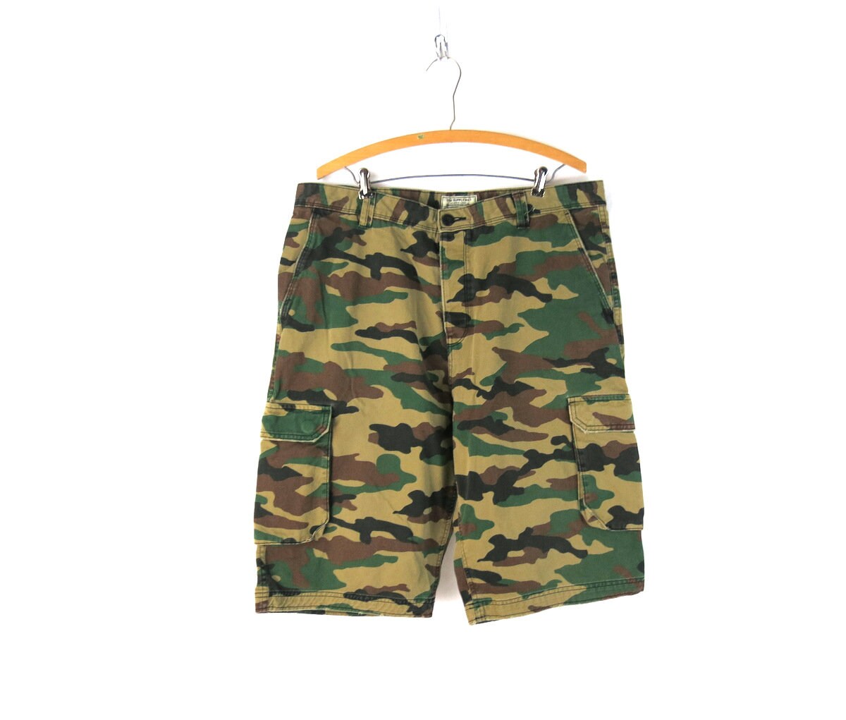 Button Fly Camo Army Shorts Cotton 