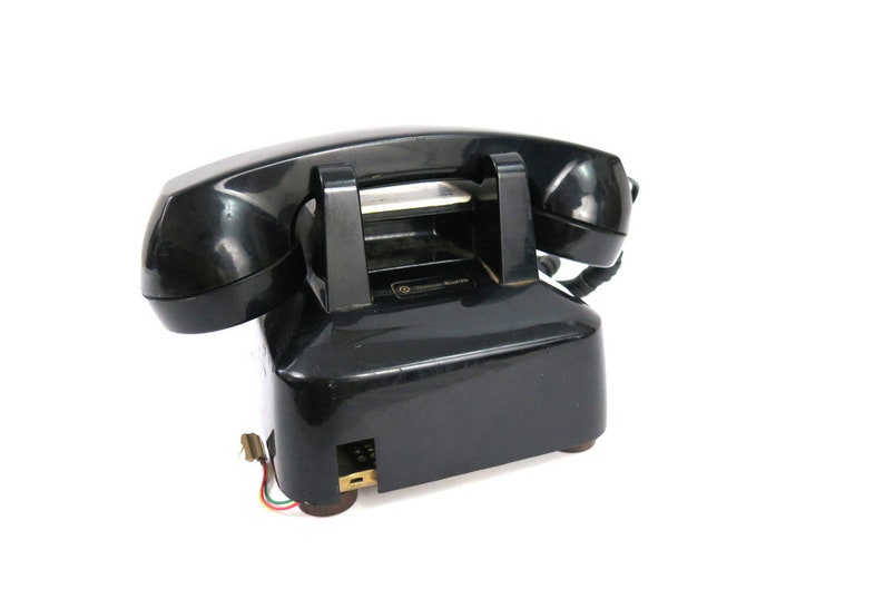 Black Push Button Dial Desk Phone Office Telephone Vintage Etsy