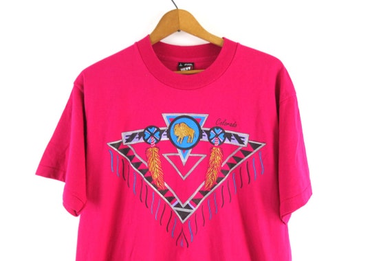 Vintage Pink COLORADO Tshirt novelty shirt 1990s … - image 1