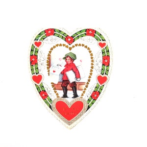 Carte vintage Saint-Valentin Carte coeur de vacances du milieu du siècle