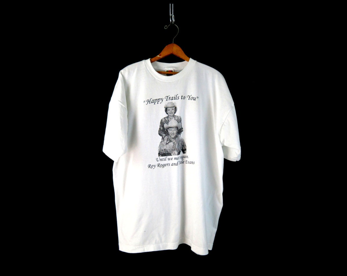 Vintage Roy Rogers \u0026 Dale Evans Tshirt White Cotton 90s Cowboy | Etsy