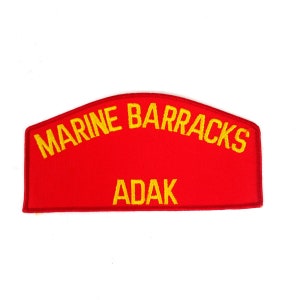Red Vintage Marine Barracks Military Patch | Large Embroidered Fabric Patch