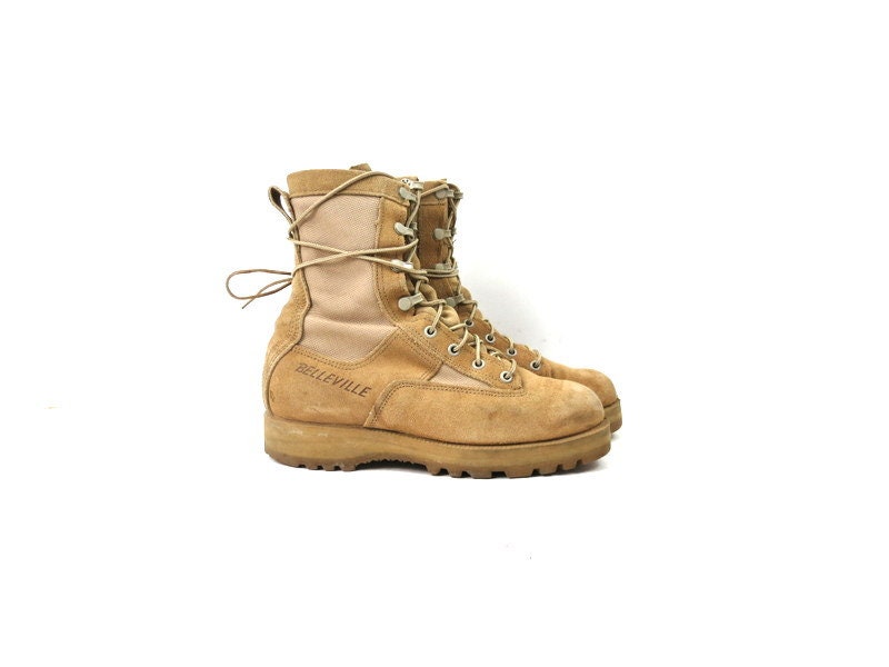 Military Boots Men's Tan Leather Combat 