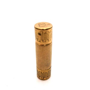Vintage Lanvin Parfume 1.8 oz. Gold Tone Metal Perfume Bottle Empty Cartier Designed