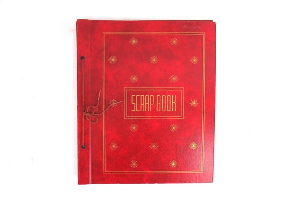 Large Red Vintage Scrap Book Blank Photo Album Hardcover Art Book  Repurposed Journal 1960s 1970s Retro Photo Album Book 