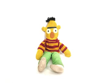 Vintage Sesame Street Plush Bert and Ernie Dolls TYCO Hasbro Kids