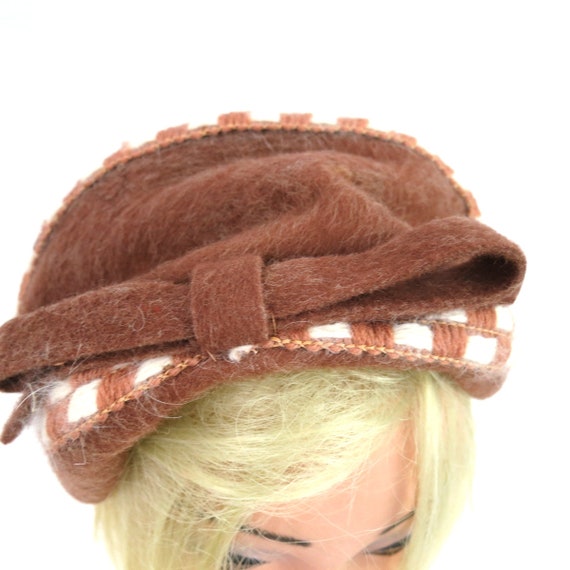 Vintage Headband Hat with Bow Women's Mid Century… - image 5