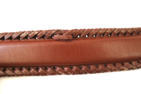 Brown Leather Stetson Belt Braided Leather Belt V… - image 6