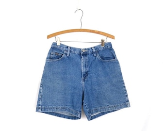 Shorts vaqueros de talle alto estilo años 90: shorts vaqueros azules para mujer, talla 10 de Riders