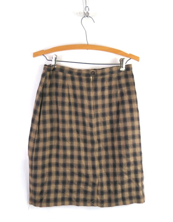 1990s Minimal Pencil Skirt | Vintage 90s Brown Ch… - image 3