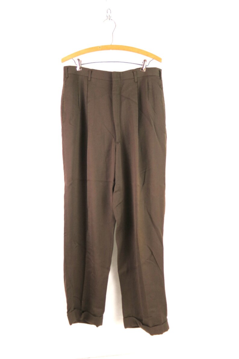 1960s Brown Suit Pants Baggy Trousers Men's Cuffed Suit Etsy