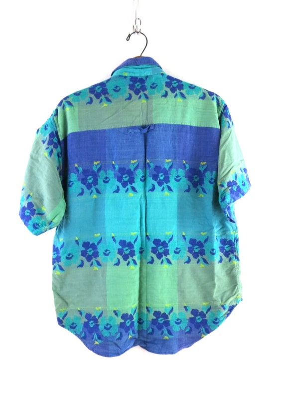 90s 2 Piece Shirt & Shorts Matching Short Sleeve … - image 7