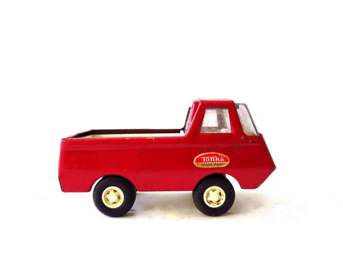 Vintage Red Metal Tonka Truck Toy Pickup Work Truck Etsy