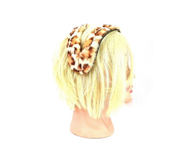 Vintage Leopard Headband Hat Women's Mid Century … - image 1