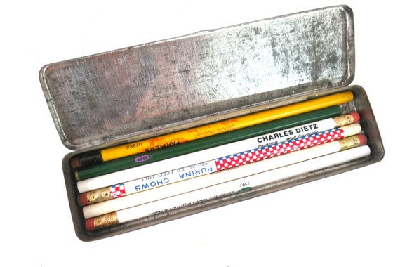 Wallace Invader Pencil Box Hinged Metal Pencil Case With Vintage
