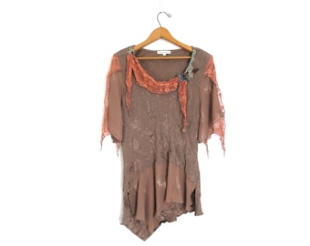 Vintage 90s Fairy Grunge Blouse Cottagecore Shirt Women's Small