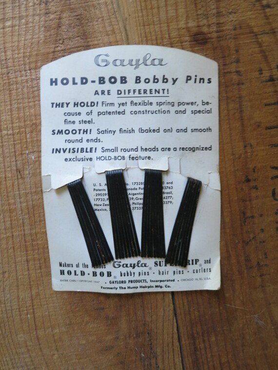 vintage Gayla bobby pins / Mid Century Hair Salon Adv… Gem