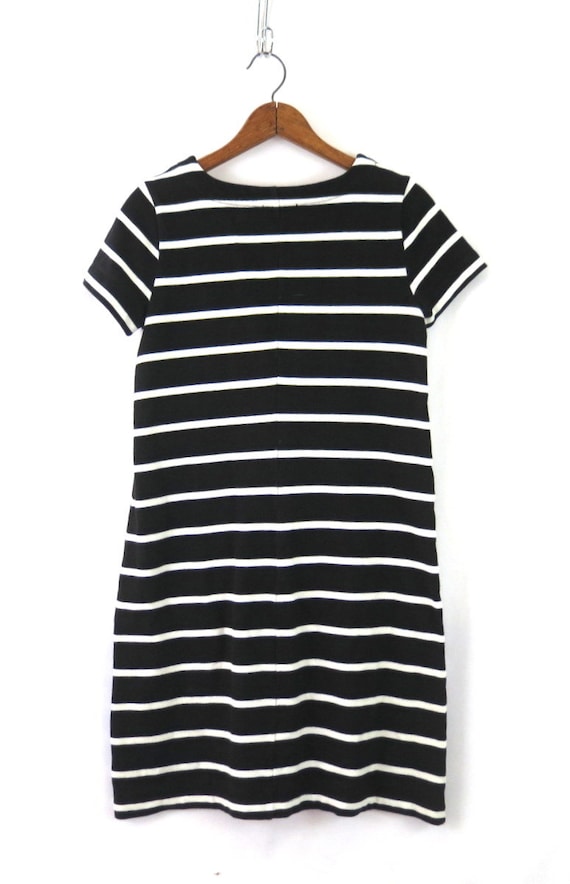 Black Striped Tshirt Dress Jumper 00s Cotton Dres… - image 4