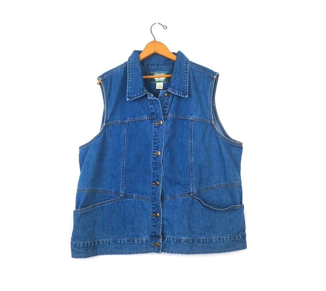 Vintage Blue Denim Utility Vest L main image 1