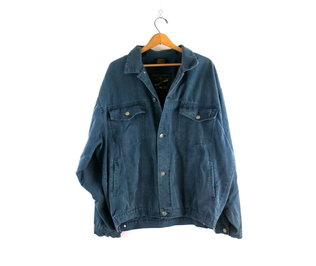 90s Blue Cotton Jacket Vintage Cotton Jacket Oversized Preppy Etsy