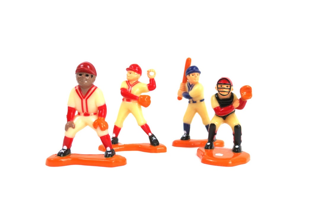 4 Vintage Cake Toppers Birthday Cake Baseball Players Sports Athletic
