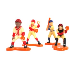 4 Vintage Cake Toppers Birthday Cake Baseball Players Sports Athletic Retro Children's Birthday / 1984 Bakery Crafts