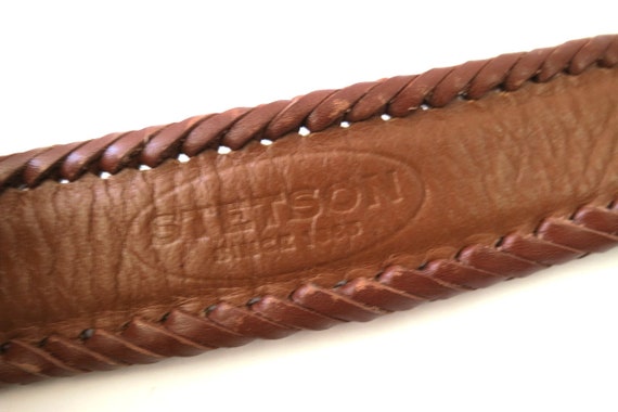 Brown Leather Stetson Belt Braided Leather Belt V… - image 5