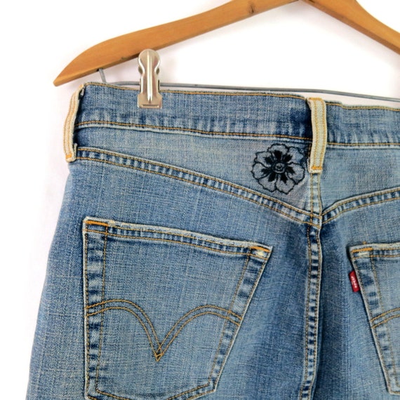 Vintage Levi's Jean Skirt | 00s Button Fly Mini J… - image 4