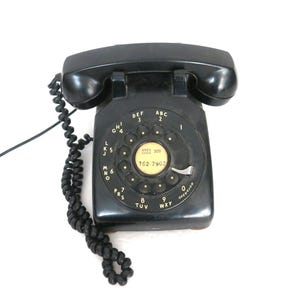 Black Rotary Dial Desk Phone Office Telephone Vintage Western Electric Bell System 500 Dial Phone