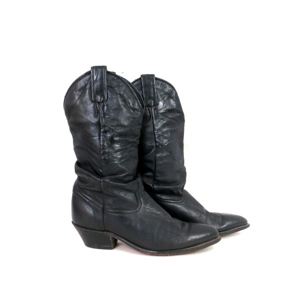 Black Leather Laredo Boots | Vintage Western COWGIRL Boots | Women's Size 6.5