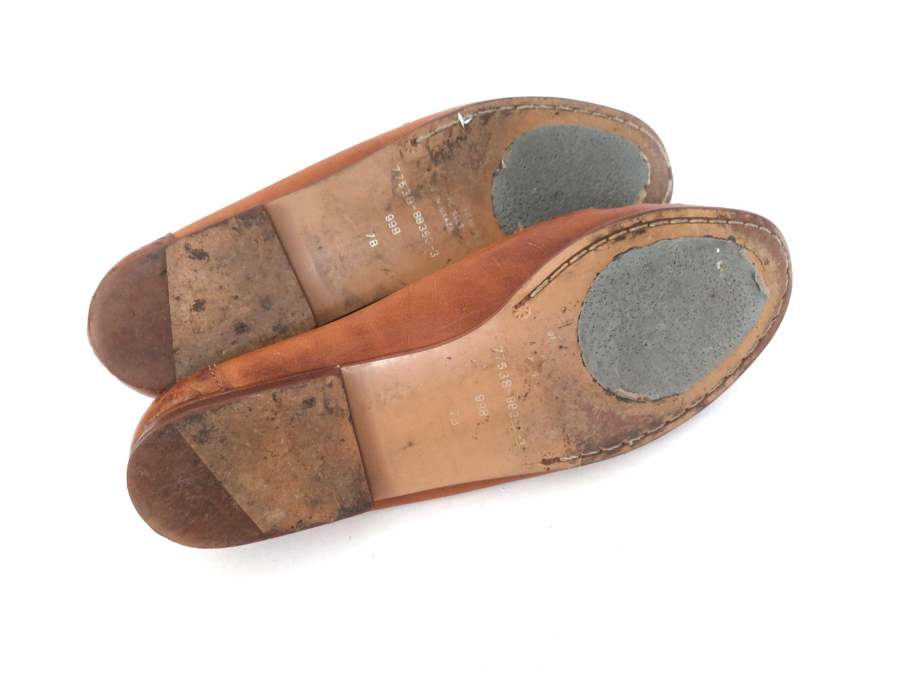 Vintage 90s Brown Leather Slip on Loafers - Women's Size 7 - Etsy