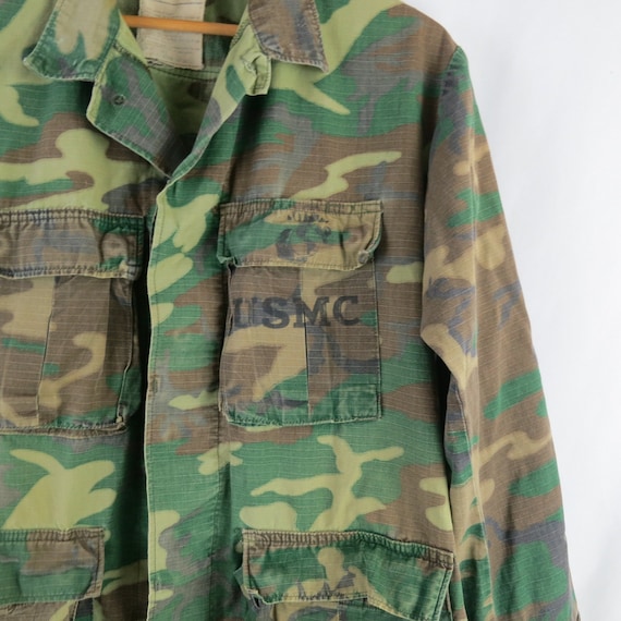 Vintage Army CAMO USMC Stamped Shirt Jacket Unite… - image 2