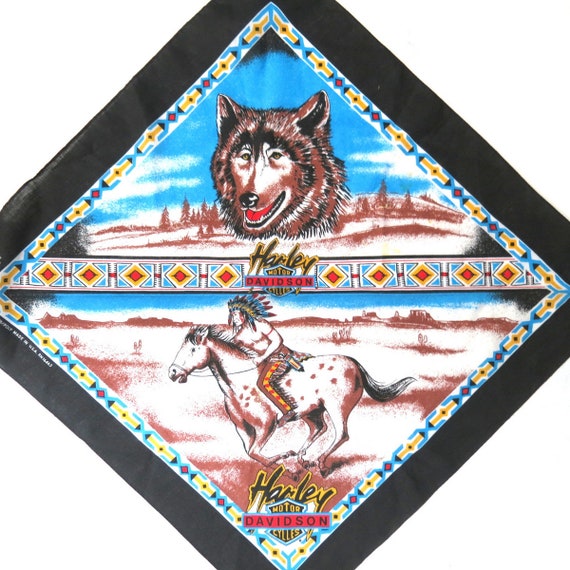 Vintage Harley Davidson Bandanna Motorcycle Banda… - image 1