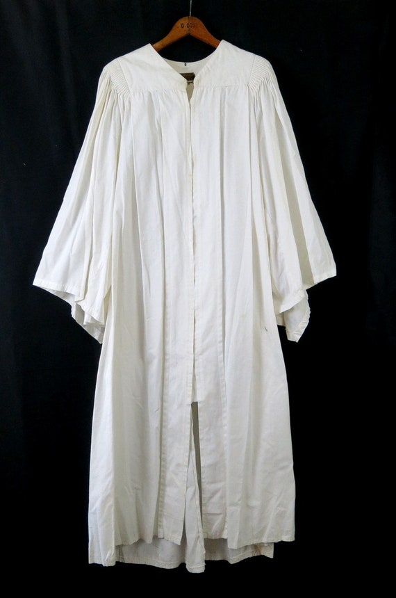 Vintage Choir Robe White Distressed Cotton CE War… - image 6
