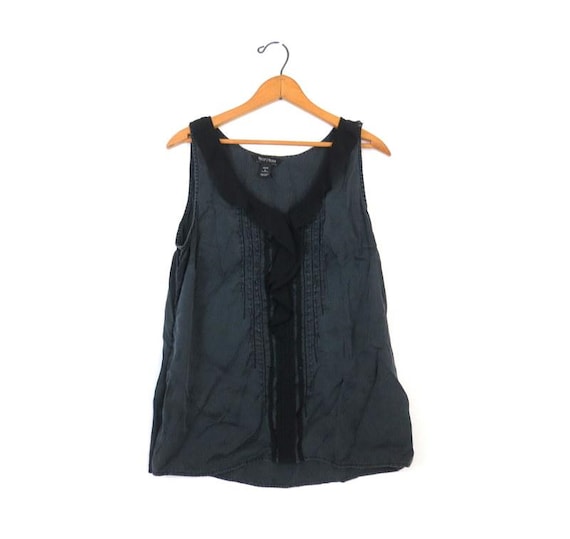 Sleeveless Black Silk Tank Top 00s Silk White House Black Market Shirt Large Etsy Canada