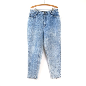 80s High Waist Jeans STEFANO Denim Jeans Zipper Cuff Jeans Tapered Leg Acid Wash Jeans Women&#39;s Size 18