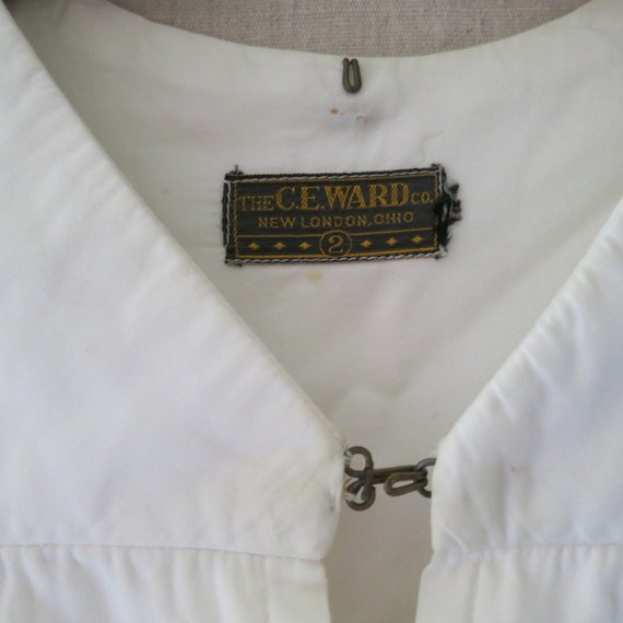 Vintage Choir Robe White Distressed Cotton CE War… - image 2