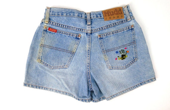 90s MUDD Shorts Faded Blue Jean Shorts 