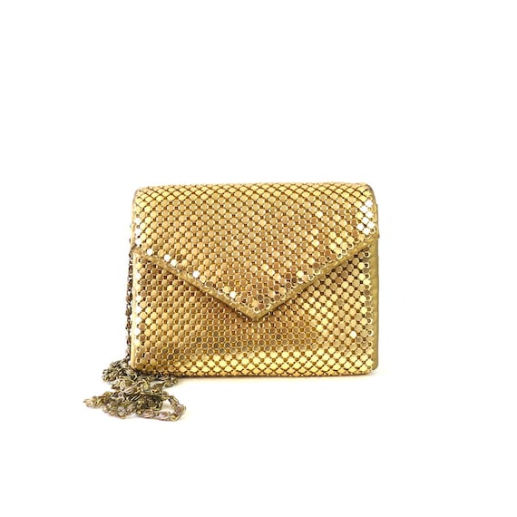 Small Gold Metal Mesh Purse With Gold Chain Gold Evening Box Purse Vintage Cocktail Purse Etsy Ireland