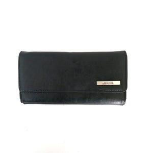Cartera de cuero negra de los años 2000 / Billetera vintage de cuero Kenneth Cole Reaction