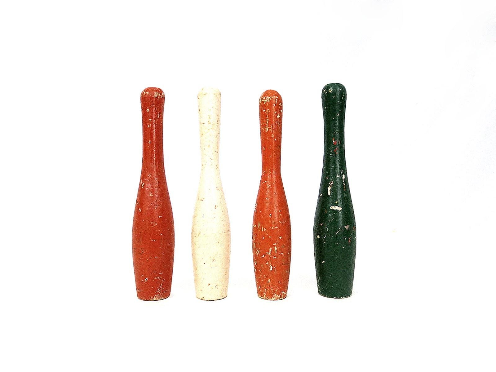 【貴重】木製ボウリングピン 赤いストライプ Wooden bowling pins - Etsy 日本